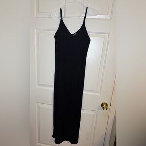 Freshman 1996 Black Stretchy Maxi Sweater Dress With Adjustable straps Sz Med